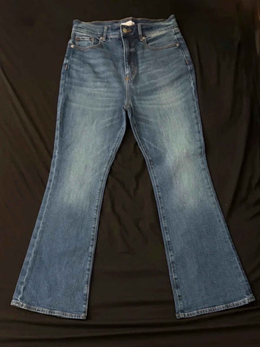LOFT Petite 8 Flare Jeans - Classic Mid Wash